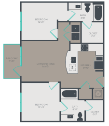 B1 Floor Plan at Link Apartments® Glenwood South, Raleigh, NC