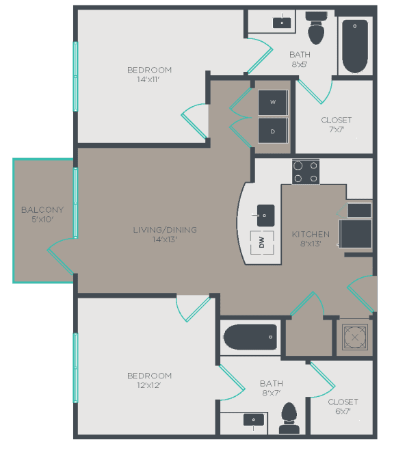 B1 Floor Plan at Link Apartments&#xAE; Glenwood South, Raleigh, NC
