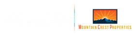 The image shows two logos side by side; the left logo is for Winridge Apartments & Townhomes, and the right logo is for Mountain Crest Properties.