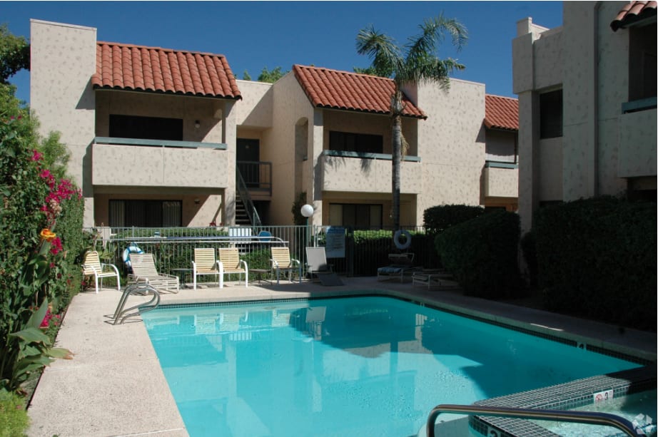 Pool and poolside area at Laurel Lane.