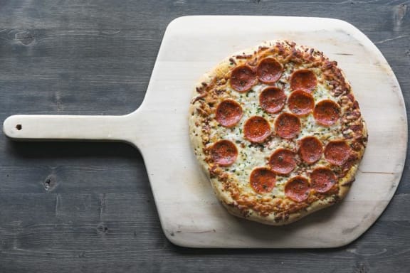 uncut_pepperoni_pizza at Sumida Gardens Apartments, Santa Barbara, CA, 93111