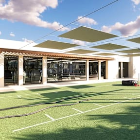 Rooftop Gym at Garden at 3Roots, California