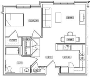  Floor Plan 1 Bedroom