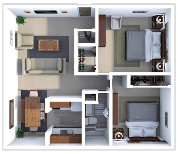 a floor plan of a house with a bedroom and a living room