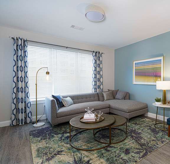 Living Room with Natural Light at Viva Lakeshore, Bridgewater, Massachusetts
