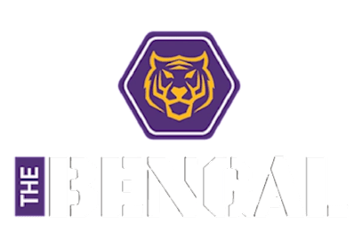 A purple and white logo with a tiger head and the word "The Bengal" below it.