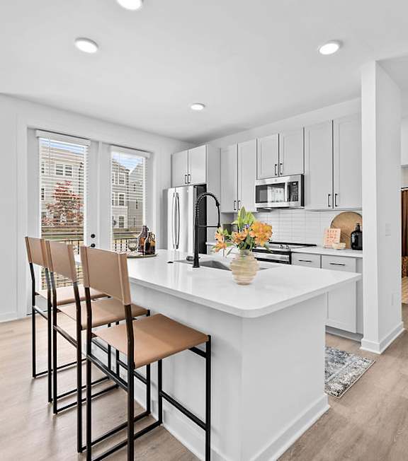 The Wrenley Apartments in Charlotte, NC Model Kitchen with Island