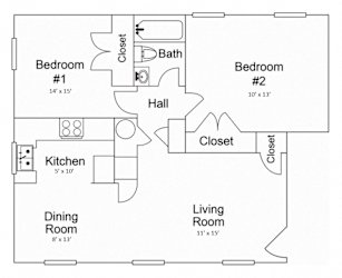 Floor Plan TWO BEDROOM