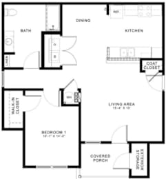  Floor Plan 1 Bedroom