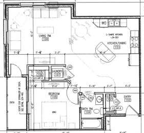  Floor Plan 1 Bedroom 1 Bath