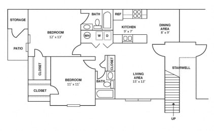  Floor Plan TWO BEDROOM