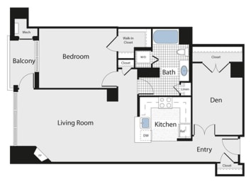 one bedroom with den for rent in arlington va