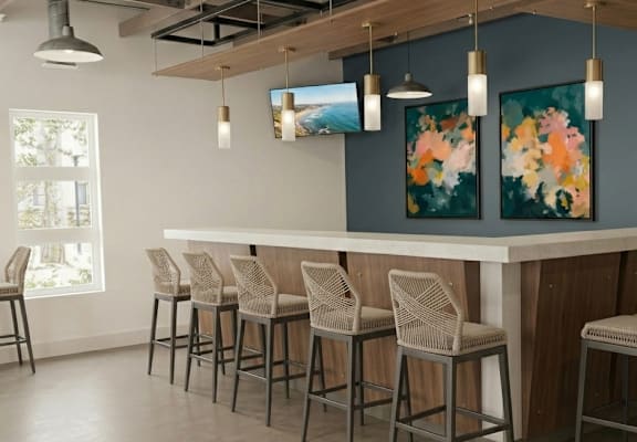 Bar Area at Parkview Ridge Apartments and Townhomes, Shelby Township, Michigan
