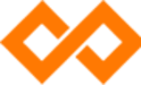 Two orange diamond shapes interlocking in the middle.