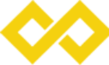 Two yellow diamond shapes intertwined.