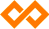 Two orange diamond shapes interlocking in the middle.