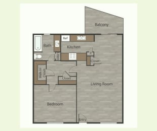 A2 1 Bed 1 Bath Apartments in Mesh I at Mesh Properties, Texas, 78741