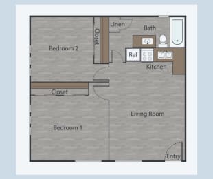 B1 2 Bed 2 Bath Apartments in Mesh III at Mesh Properties, Austin, 78741