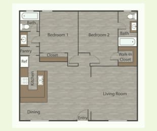 B1 2 Bed 1 Bath Apartments in Mesh I at Mesh Properties, Austin, 78741