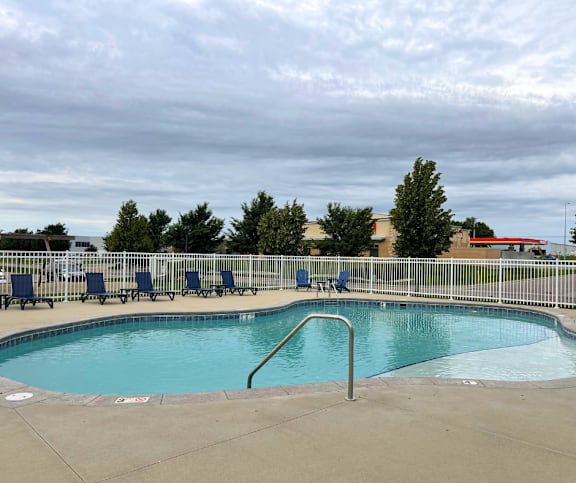 Outdoor pool area at Prairies Edge Townhomes, Sioux Falls, SD