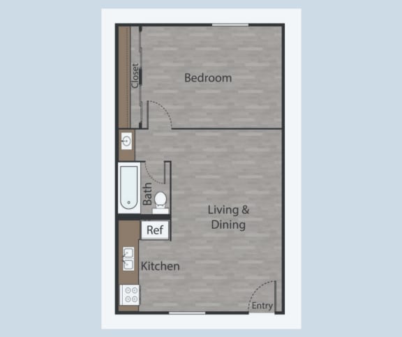 Floor Plan  A1 1 Bed 1 Bath Apartments in Mesh III at Mesh Properties, Austin, TX