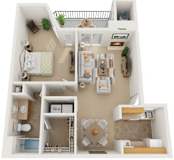 Stanford Floor Plan | 738 Sq. Ft. at The Amethyst, Austin, TX, 78727