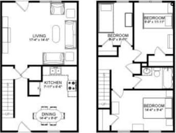  Floor Plan 3 Bedroom 1 Bathroom