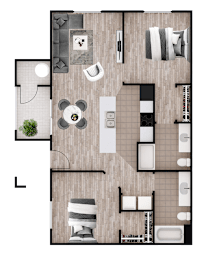 Sabino Canyon floor plan at The Place at Canyon Ridge with 2 bedrooms and 2 bathrooms.