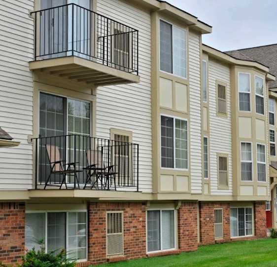 Balcony Garden Views at Fox Pointe Apartments in East Moline, IL