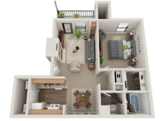 Justify Floor Plan at Vanderbilt Apartments, St Peters, MO