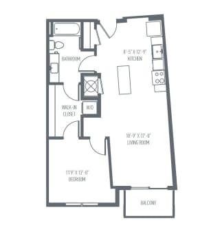 B6 | B7 Floor Plan B6 | B7 Floor Plan, 892 Sq. Ft. at Union Berkley, Kansas City, 64120
