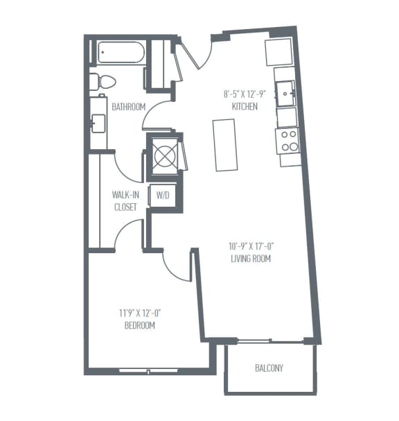 Floor Plan  B6 | B7 Floor Plan, 892 Sq. Ft. at Union Berkley, Kansas City, 64120