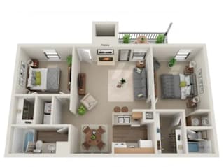 Secretariat Floor Plan at Vanderbilt Apartments, St Peters, 63376