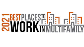 A graphic for the 2021 Best Places to Work in Multifamily.