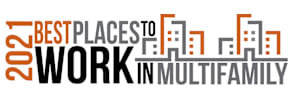 A graphic for the 2021 Best Places to Work in Multifamily.