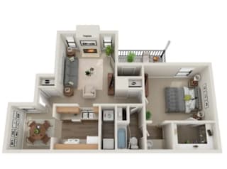 Belmont Floor Plan at Vanderbilt Apartments, St Peters, MO, 63376