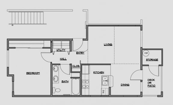1 bed 1 bath Floorplan at Tustin Apartment Homes, Yelm, WA, Washington , 98597