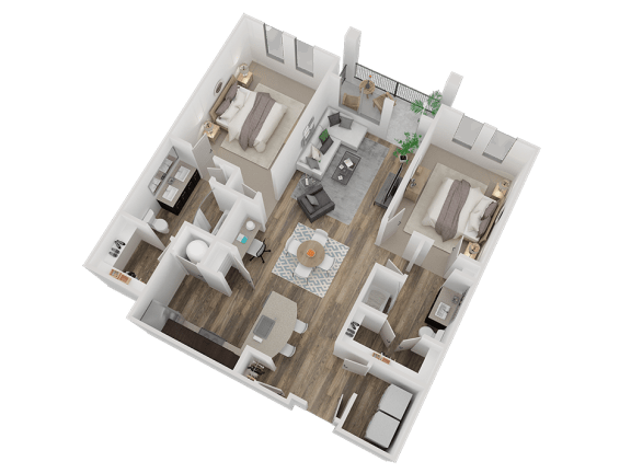 Westminister Apts For Rent, CO 80020 l Caliber at Hyland Village l 2x2L Floorplan