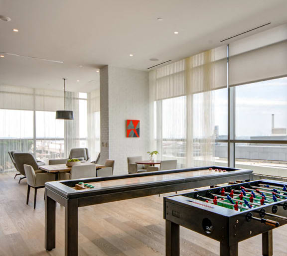 Billiards Table And Foosball Table In Clubhouse at 1405 Point, Maryland, 21231