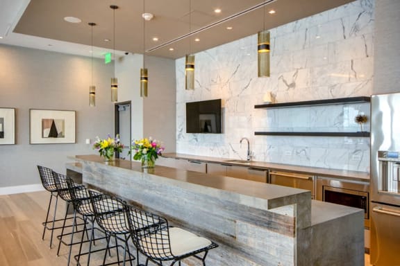 Eat-In Table With High Chairs In Clubhouse at 1405 Point, Baltimore, MD, 21231