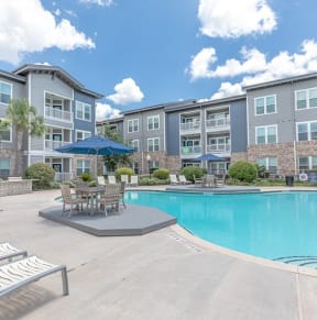 Glimmering Pool at Delray Apartments, Houston, TX