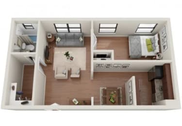 1 bed 1 bath at Convent Gardens Apartments, St. Louis, Missouri
