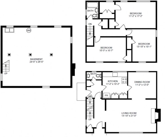 Floor Plan  3 bedroom house