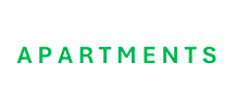 The image displays the words "HETH APARTMENTS" in large, green letters.