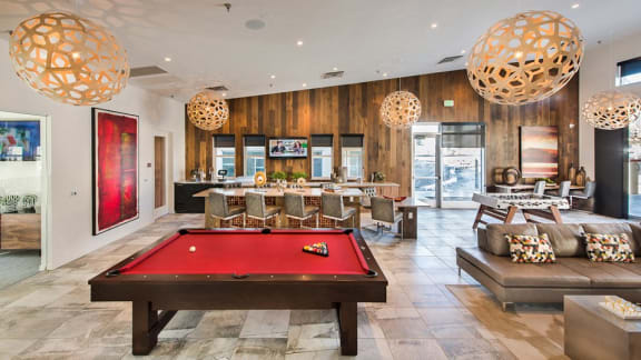 Billiards at 8000 Uptown Apartments in Broomfield, CO