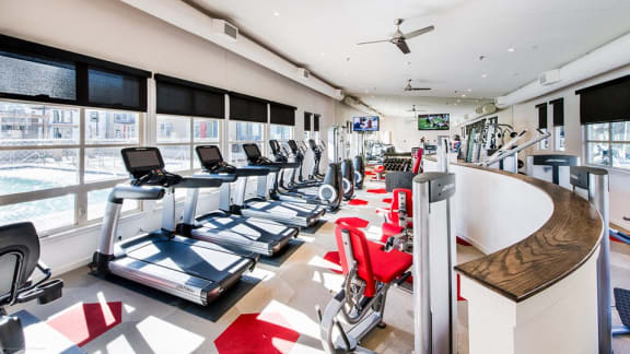Gym at 8000 Uptown Apartments in Broomfield, CO