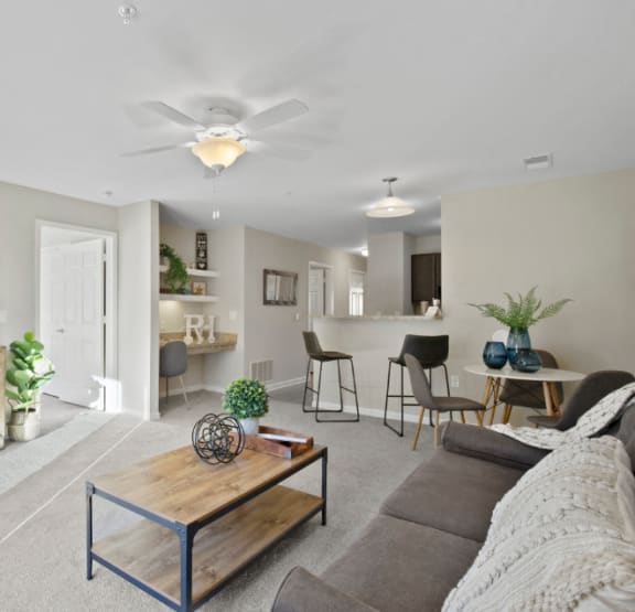 Living Room at River Hills Apartments in Fond du Lac, WI 54937