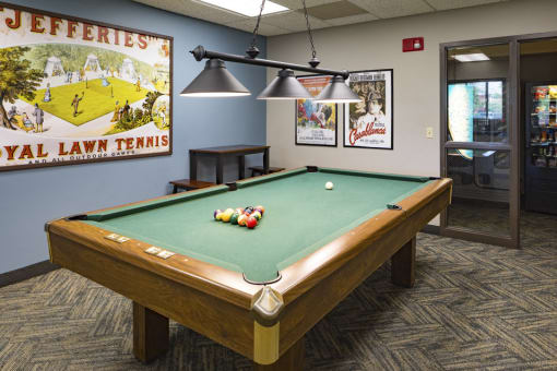 Rec room with a pool table