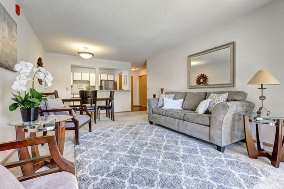 Living room with couch and chairs
