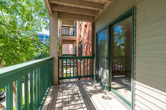 Outdoor deck and sliding glass door